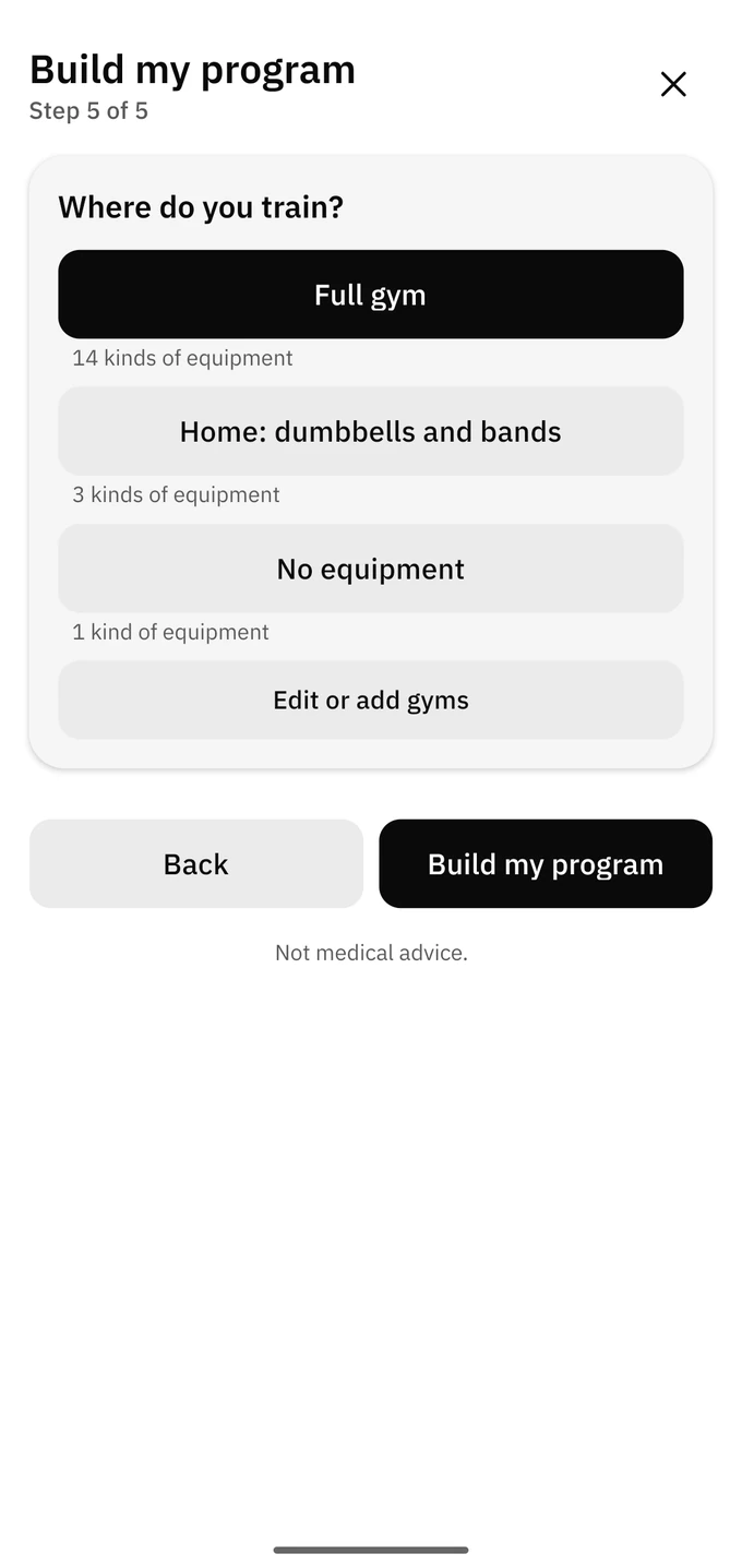 Step five of five: where do you train
